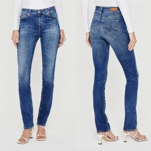 AG Mari Extended High-Rise Slim Straight Jeans in Montecito